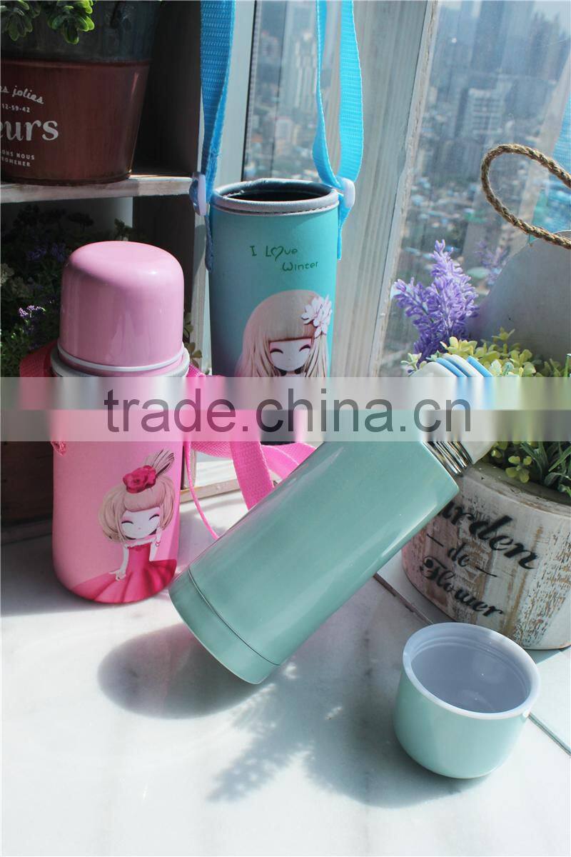 OEM wholeasales price vacuum flask 16oz stainless steel straw tumbler