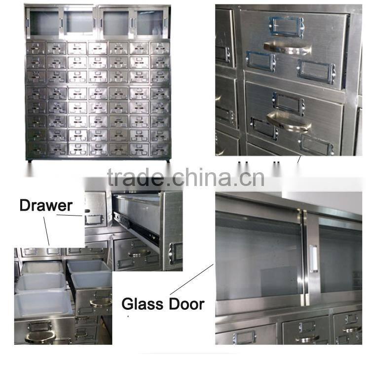 Commercial stainless steel cabinet Vertical white metal data medical cabinet with 3 drawers lateral cabient