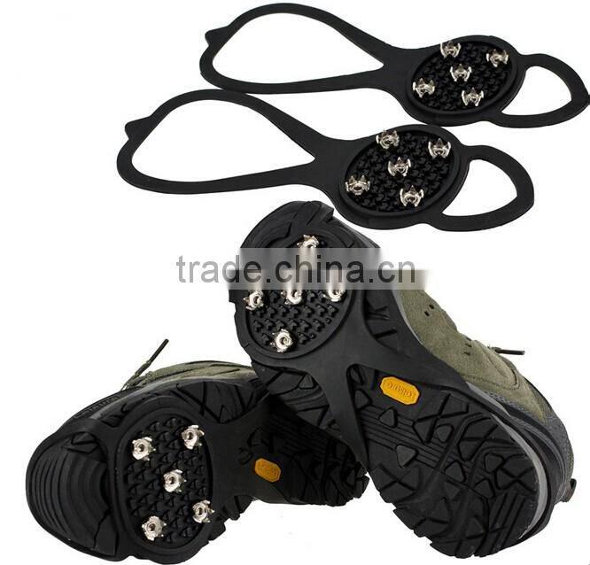 2016 Promotion anti-slip silicone rubber reusable shoe covers rain snow ice climbing crampons