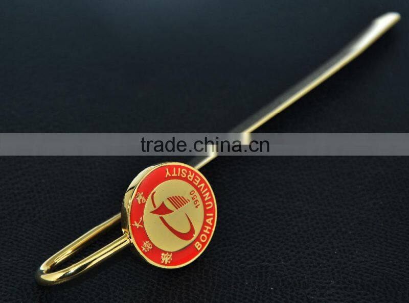 Red round head soft enamel Metal bookmark for souvenir