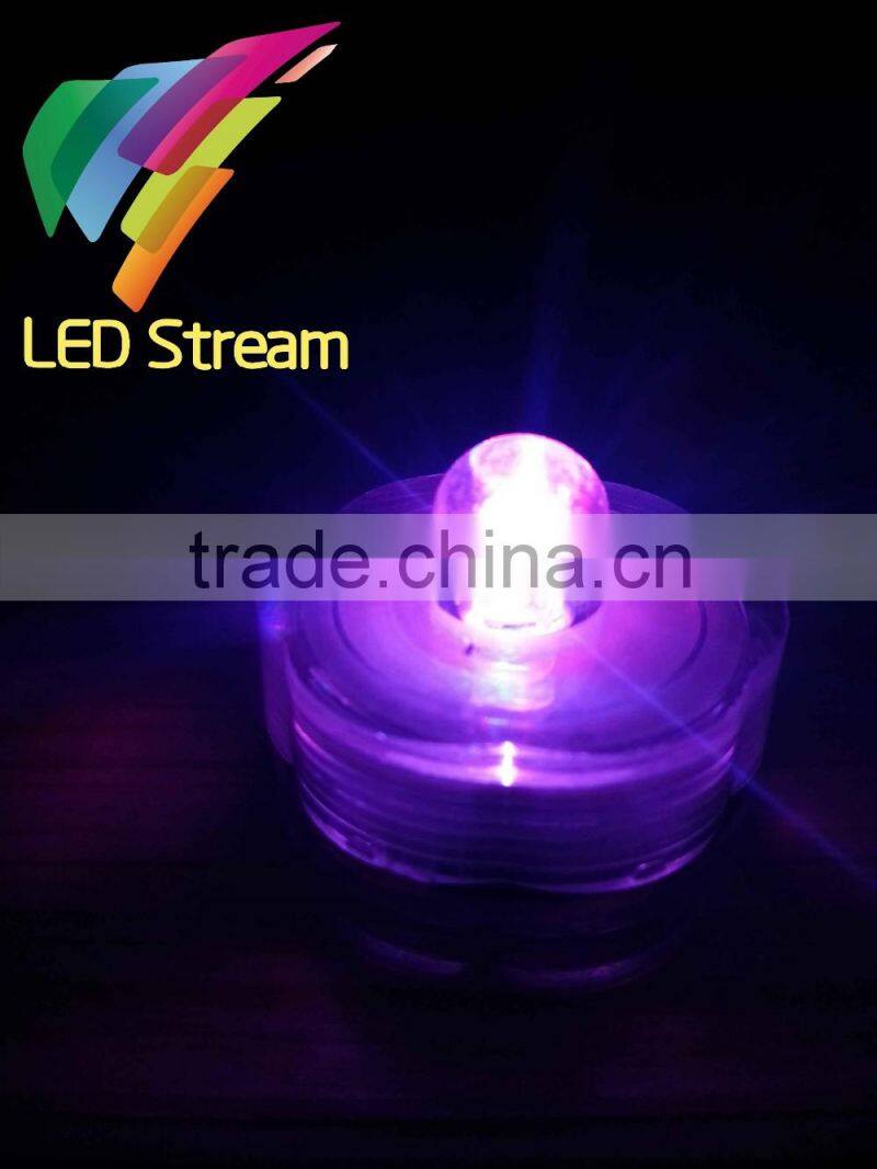 Mini Waterproof Flower Tea Light Submersible Lamp For Christmas Holiday Wedding Party Swimming Pool Cell Battery