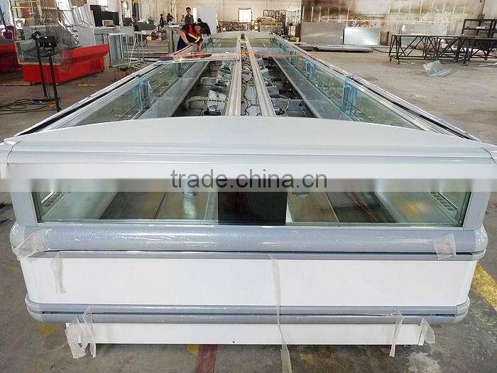 serve counter island freezer with sliding door on the top