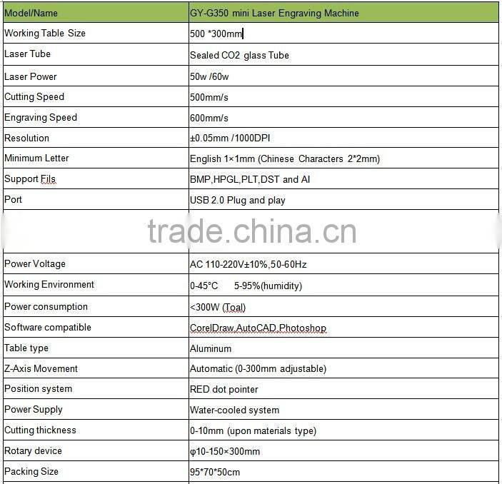 GY-350 mini laser engraving and cutting machine