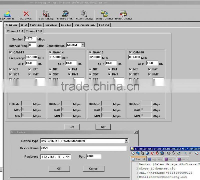 8in1 modulator with scrambler (TS IP/multicast gigabit in,8*DVB-C RF out)