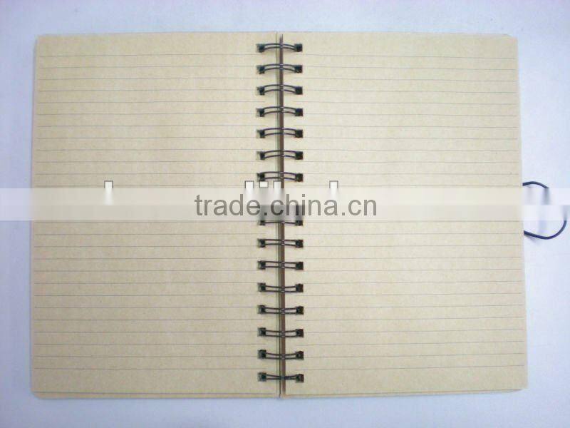 New design spiral bamboo jotter with elastic closure