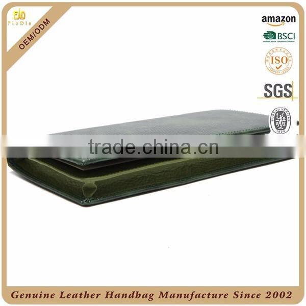 CW5401-001 Embossed Snake grain Genuine Leather Vintage Casual Style bi-fold lady Long purse/ Wallet