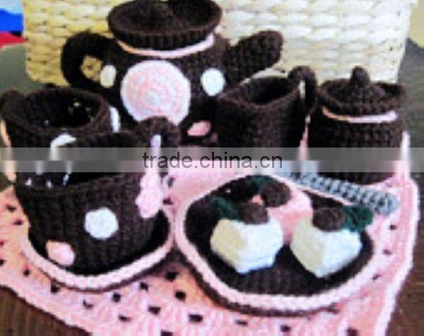 efan handmade wholesale crochet tea set in stock