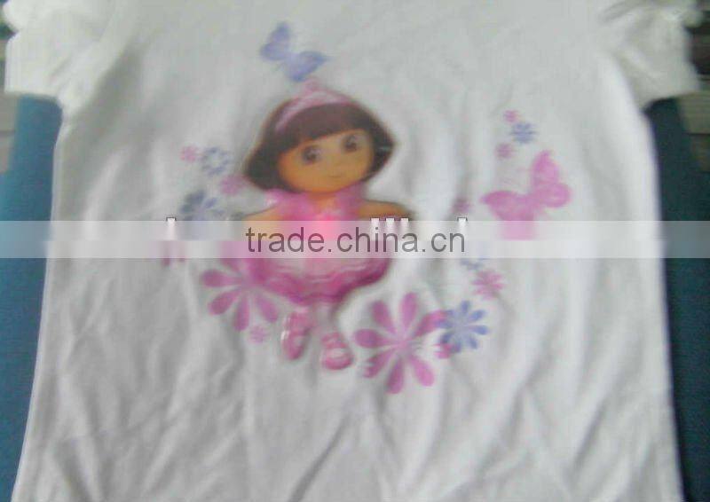 with lights sticker patches clothes garment cartoon dora tshirt