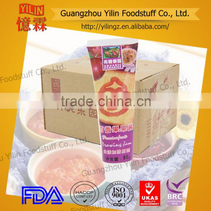 80g natural OEM pineapple fruit jam tube from China manufacturer