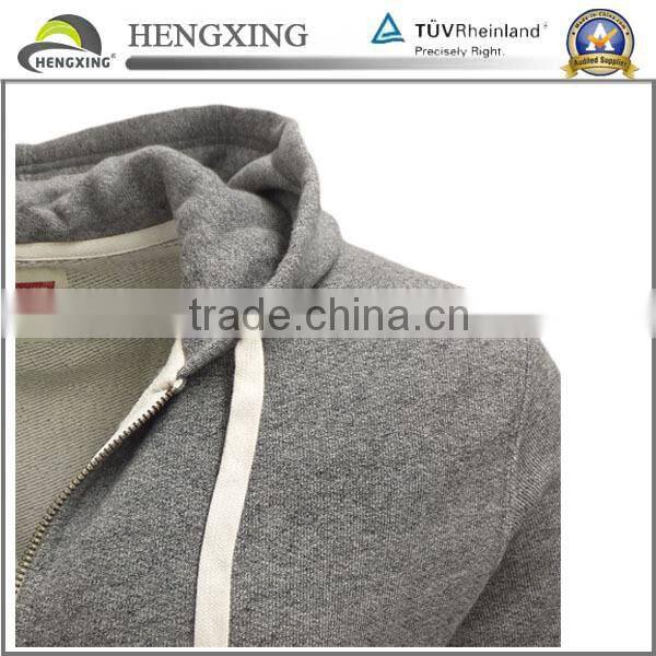 High Quality 100% Cotton Pullover Men Grey Hoodies