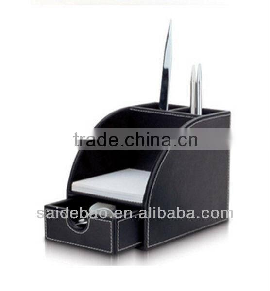 Various styles leather office stationary holder /storage box