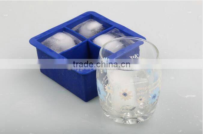 Kingdom Extra Large 4.5cm Home Ice Cube 4 Square Silicone Ice Cube Mold Icecube Tray Mould