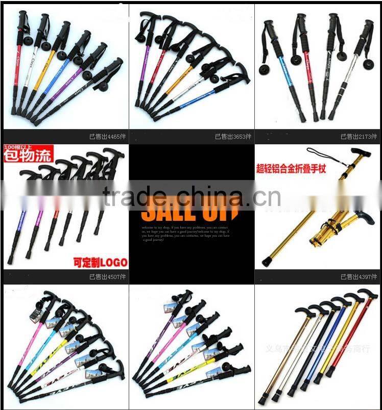 2015 Latest ladies walking stick with light alpen stock climbing Factory Direct