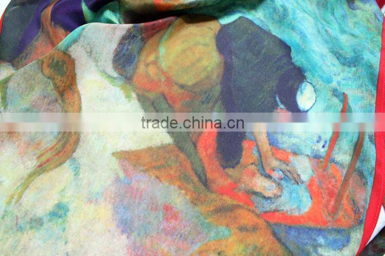 wholesale digital printing long silk scarves
