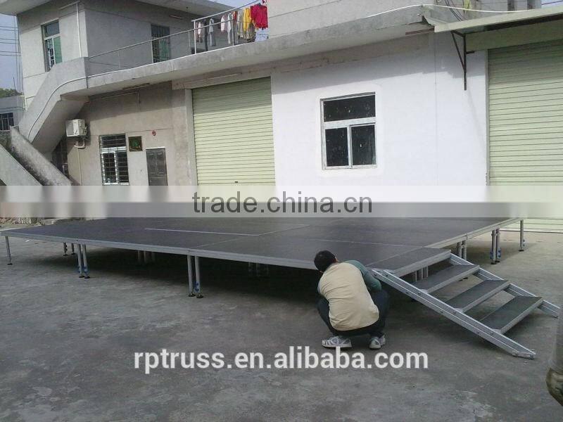 Hot selling RP aluminum plywood portable stage with adjustable legs