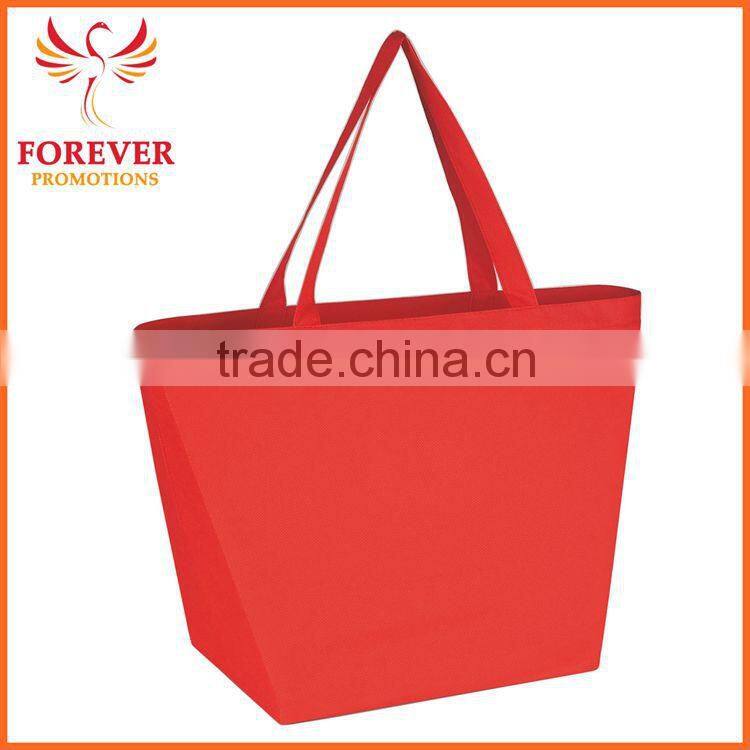 Custom Logo Printed Shopping Tote Recyclable Budget Reusable Green Non-woven Tote Shopping Bag