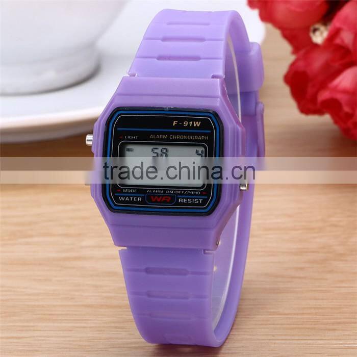 LED plastic F91W digital odm watch silicon watch