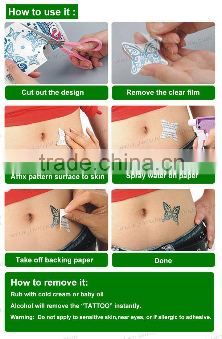 Cool Design Airbrush Body Art Black Gold Temporary Tattoos
