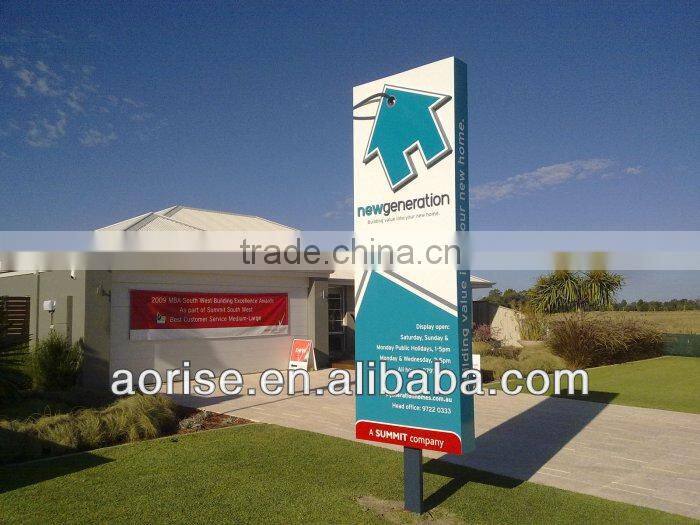 Advertising outdoor pylon sign for gas station