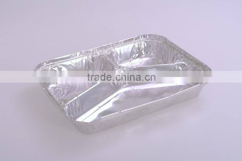 Three divided aluminum foil container