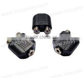 3.5mm socket to 2RCA socket adapter