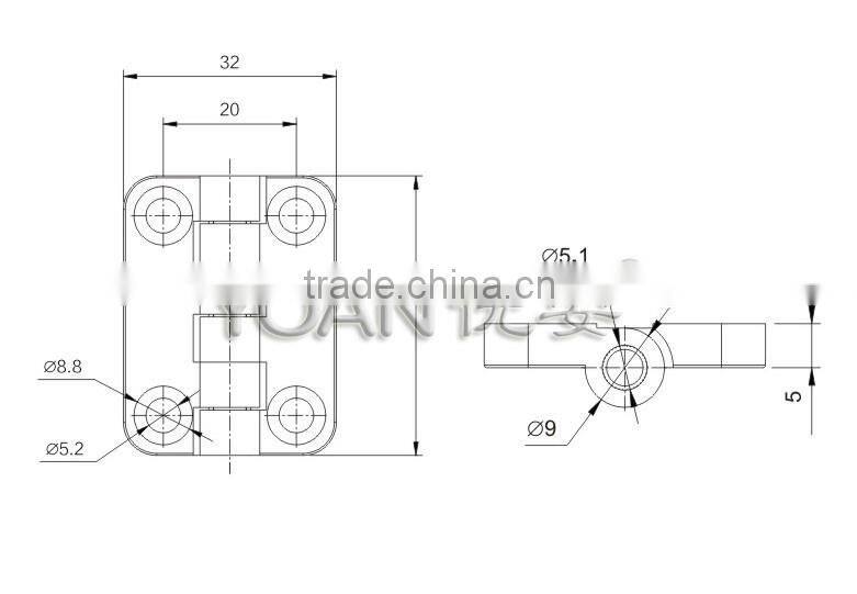Factory made Zinc diecast screw-on flat flexible cabinet door hinges