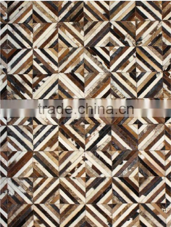 Cow leather patchwork carpet