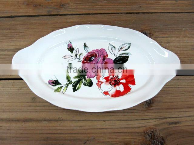 Kitchenware Type Oval Ceramic Dinner Serving Plate