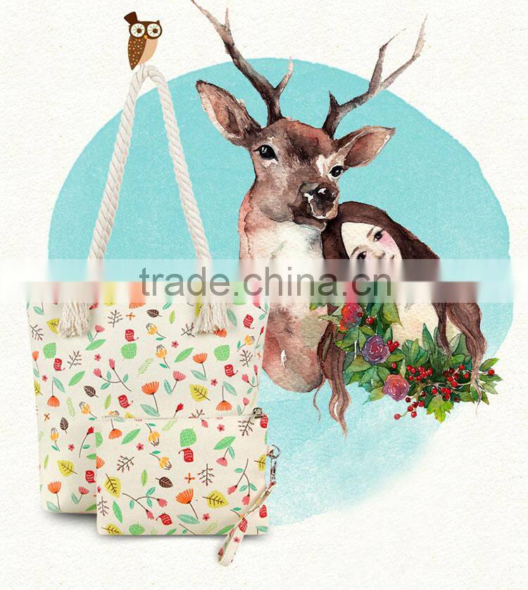 BA-1363 Shenzhen Kangjiaxu Fashion New Arrival Brand Cotton Canvas Shopping Bag Designer Handbag