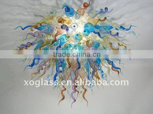 XO hand blown glass art ceiling lamp xo-2011716 and crystal ceiling lamp