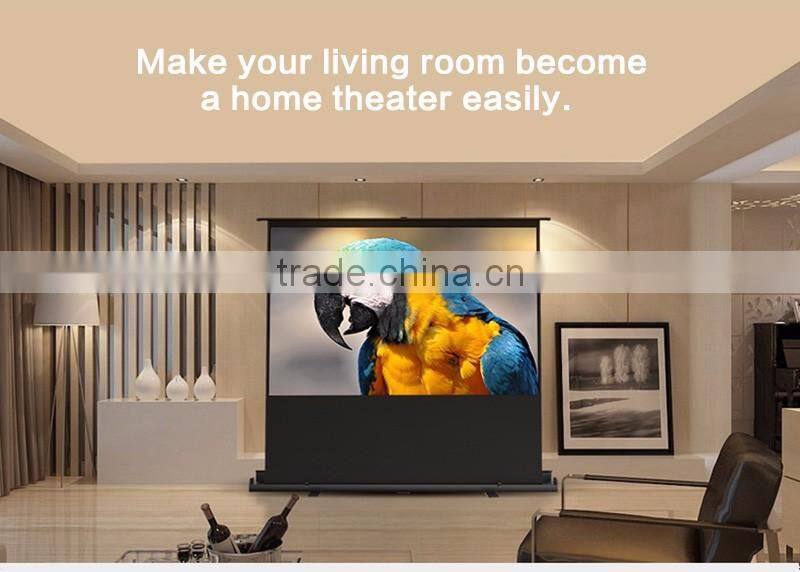 60 Inch 16:9 Floor Pull-up Projection Screen, Portable Projection Screens Easy Carry