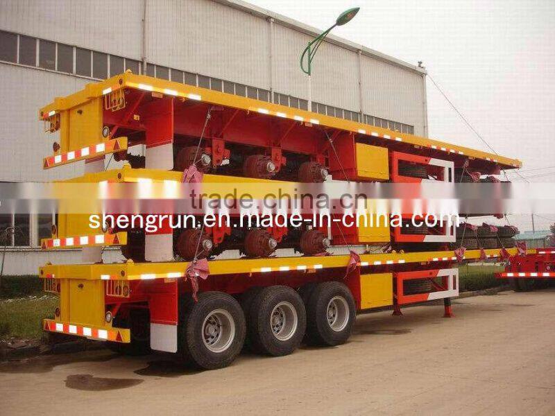 Shengrun factory best price tri-axle flatbed semi trailer 40Tons capacity for sale