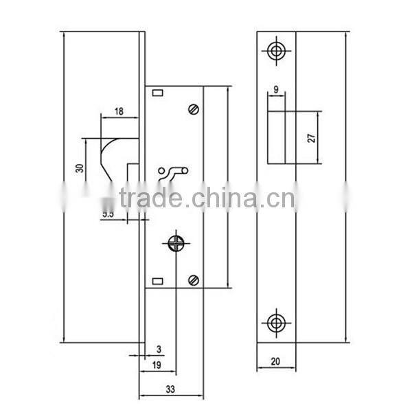 1684CH key lock cross key lock sliding door hook lock