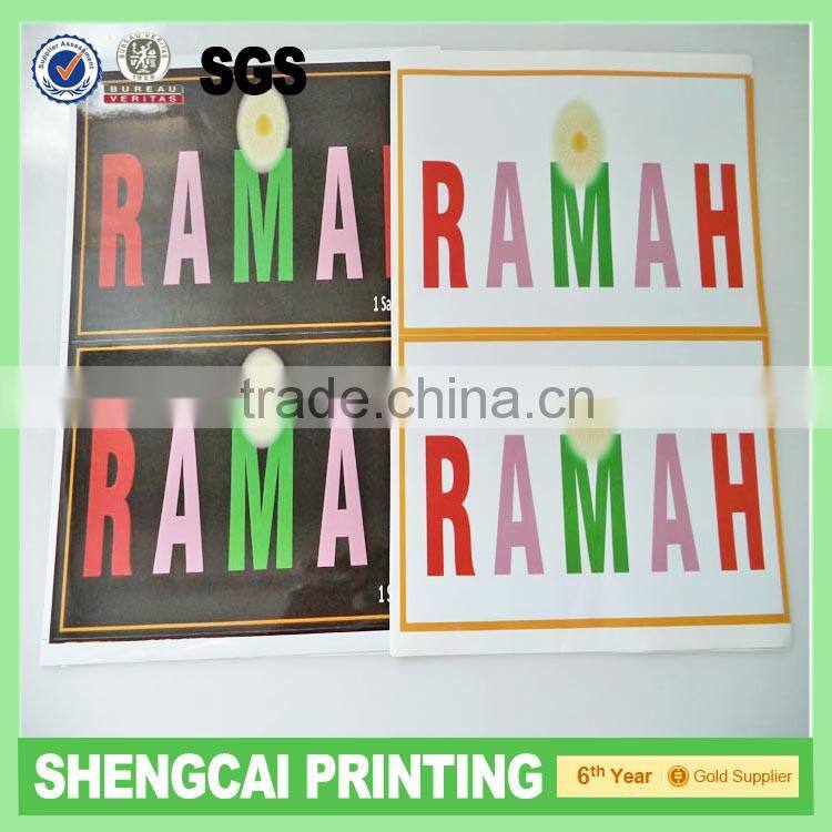 Green color printed round stickers