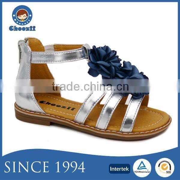 Hot Selling Summer Simple Pink Leather Girls School Sandals