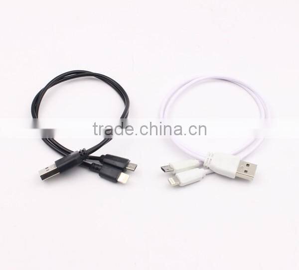 Strong quality data cable double micro usb for Android and Iphone