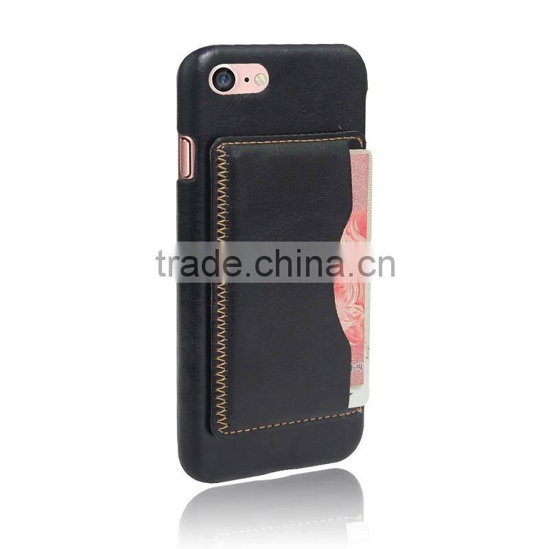 Crazy horse leather card case for iphone 7, for iPhone 7 wallet case stand holder back cover