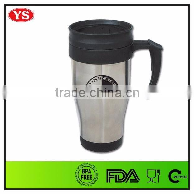 400ml insulated custom logo stainless steel thermal coffee mug with handle