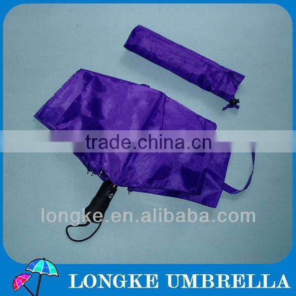 22"*8K auto open&closed 3 folding umbrella purple color
