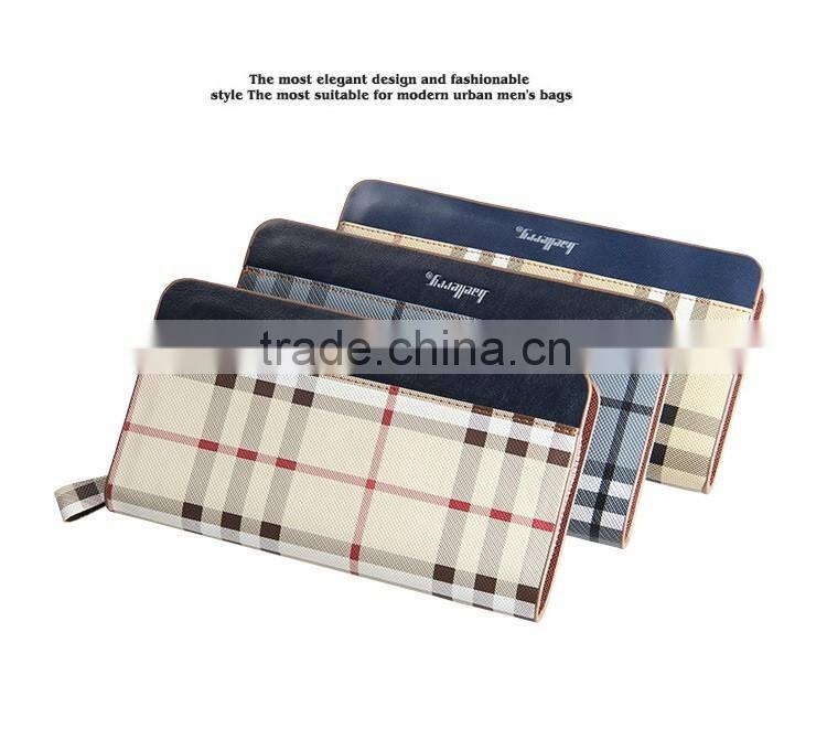 Popular product factory wholesale large capacity baellerry men's zipper clutch wallet