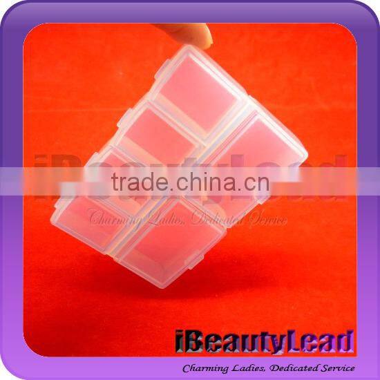 fashional 6pcs clear nail tips container