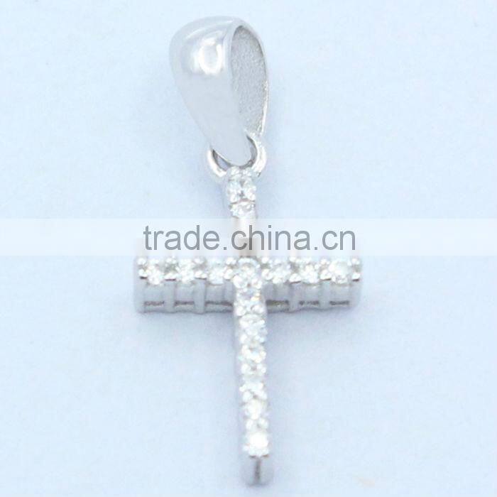 Pave Diamond Handmade Charm Pendant 925 Sterling Silver Diamond Cross Charm Pendant