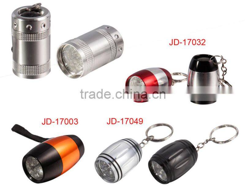 6LED aluminum cylindrical custom metal keychain light