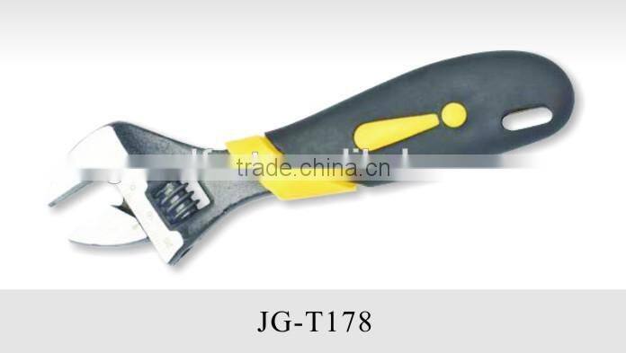 Multi-fonction Adjustable Wrench Rubber grip Black with Yellow