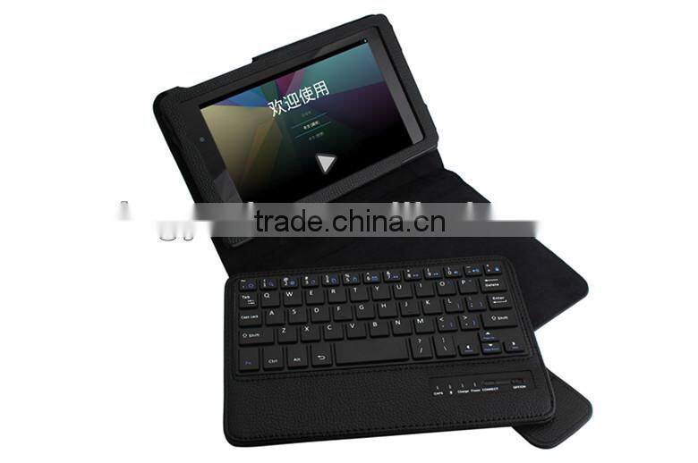 Detachable wireless bluetooth keyboard leather case for Google Nexus 7 With Black