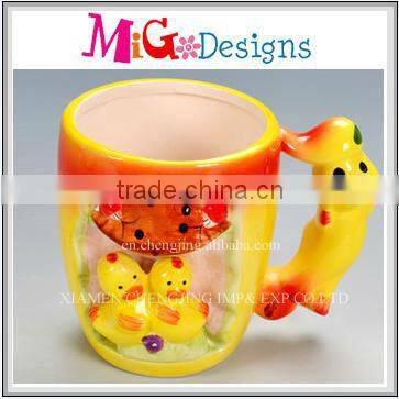 popular gifts embossed logo ceramic mug OEM custom welcome