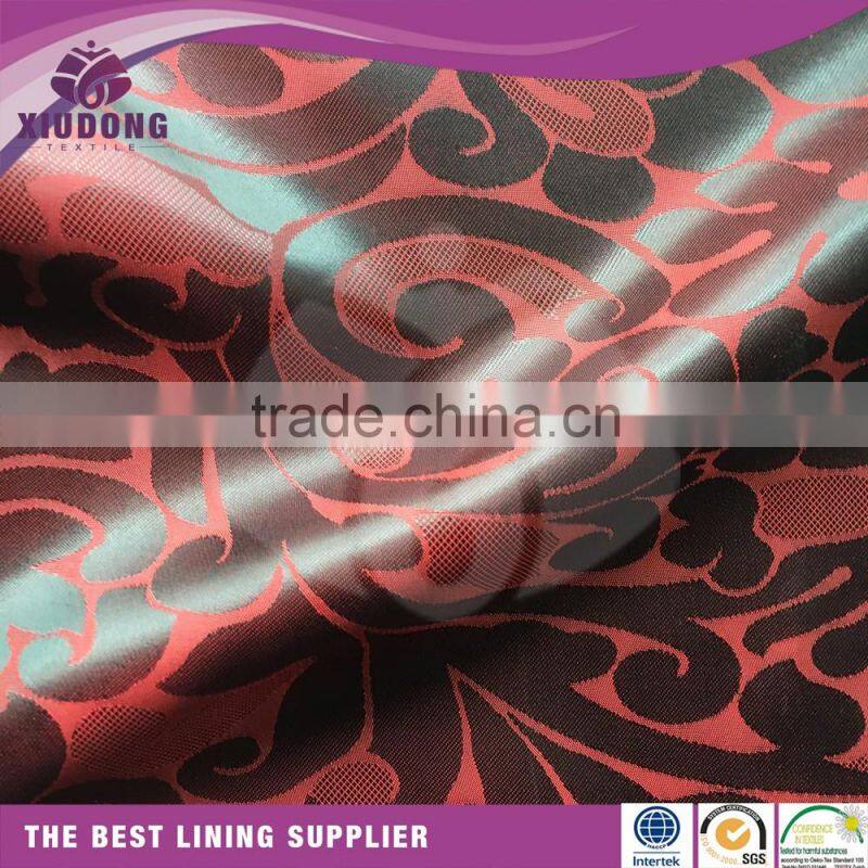 2017 smooth hand feeling polyester viscose lining fabric jacquard lining fabric manufacturer