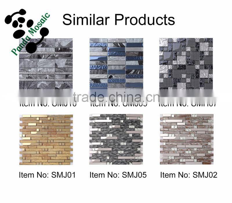 SMJ02 glass mosaic mixed resign and stone mosaic interior decoration tile