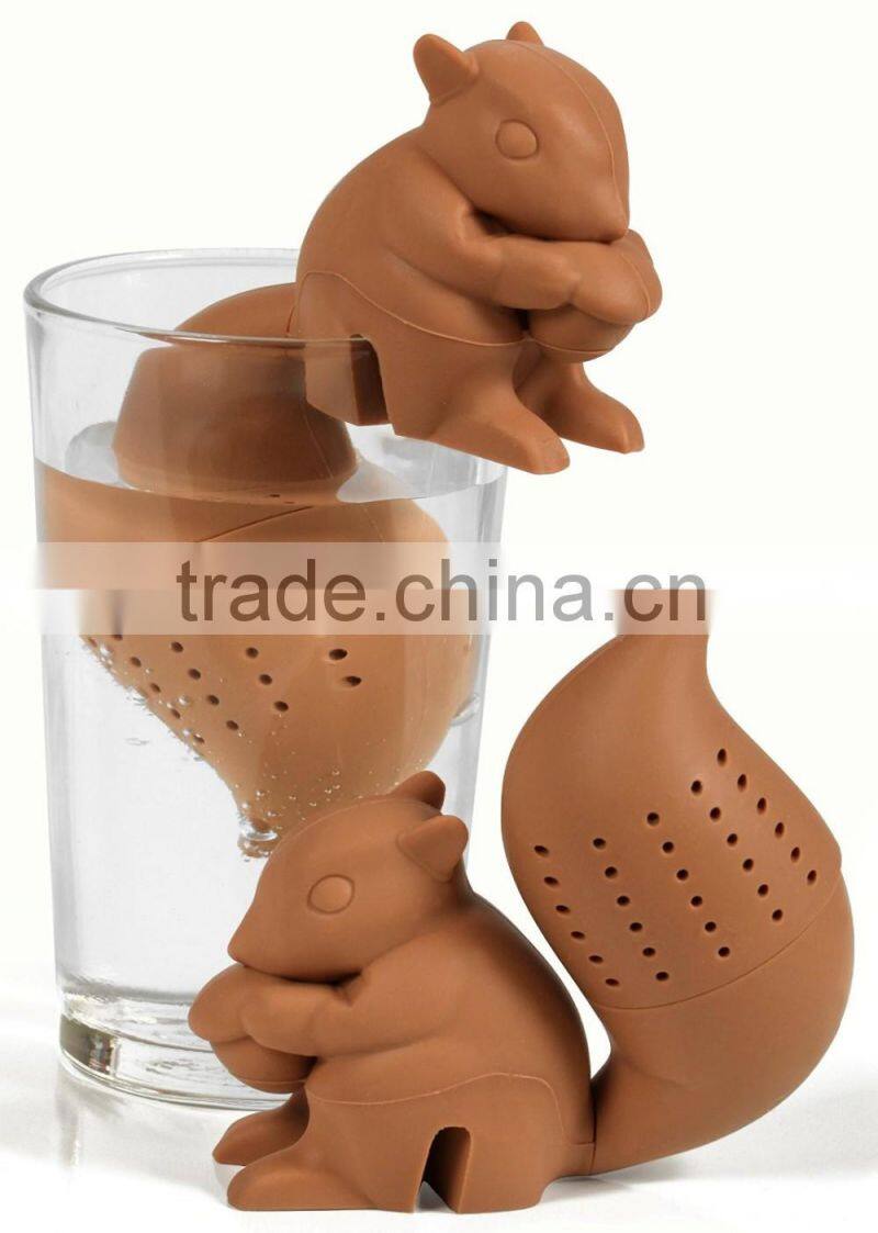 Squirrel silicone tea Infuser for Loose Tea Leaf Strainer Herbal Spice Filter
