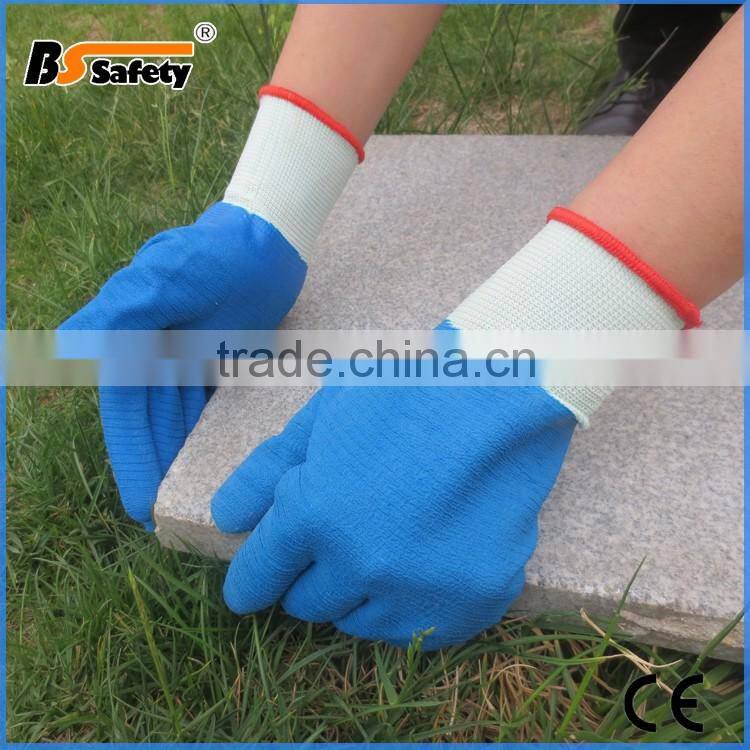 BSSAFETY cheap cotton knit latex coating industrial safety glove